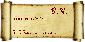 Blei Milán névjegykártya