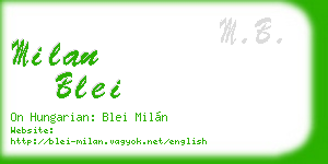 milan blei business card
